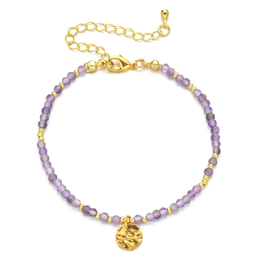 Bracelets & Bangles Femme en Perles Facettées de Pierre Naturelle - Violet